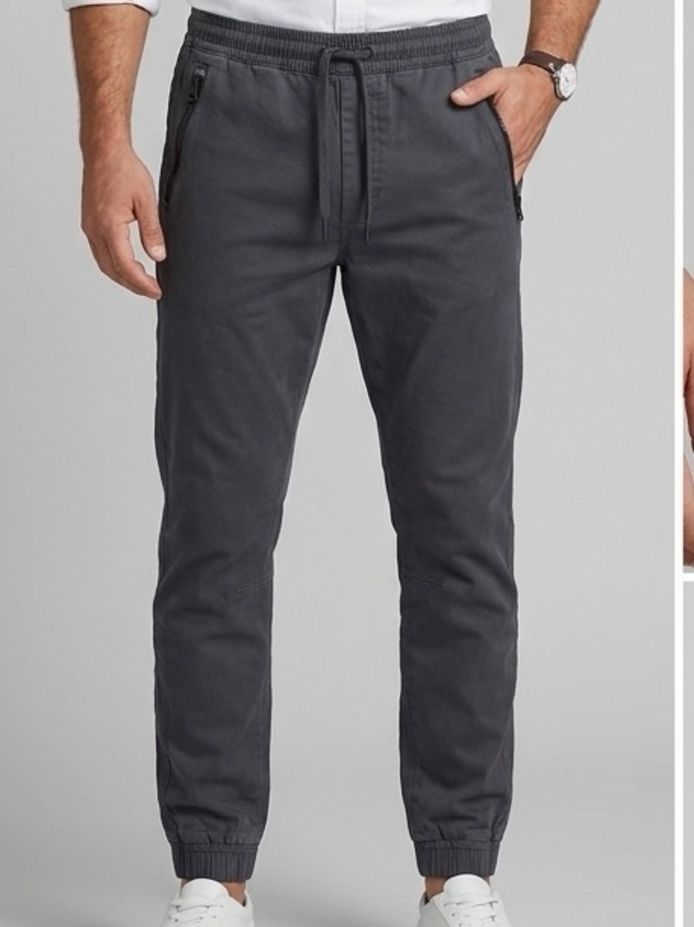 Under Armour Mens Fitted Jogger Pants Gray Elastic Waist Large